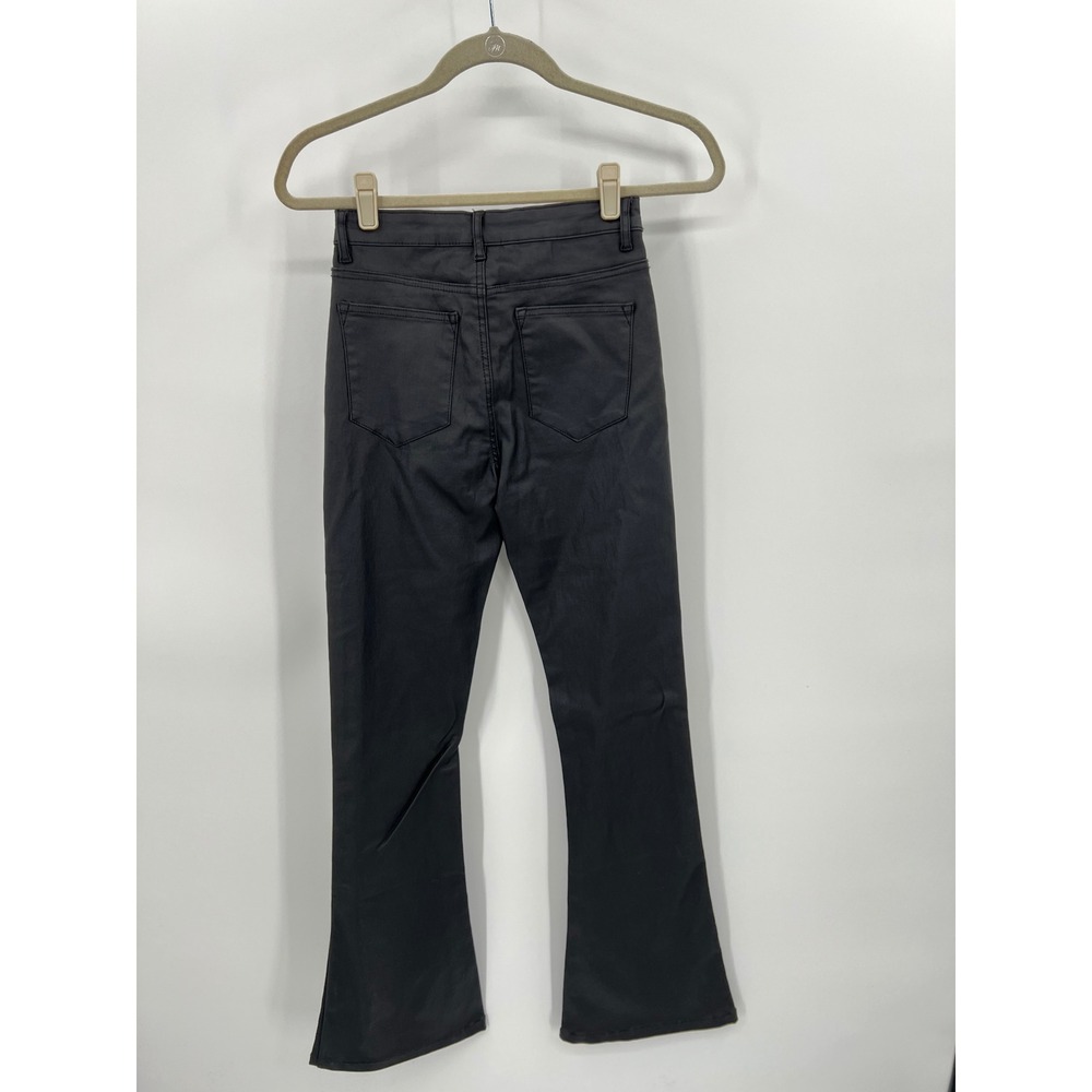 Edikted Luna Flare Jeans High Waisted Coated Trousers Size Medium‎ Stretch - Picture 5 of 9